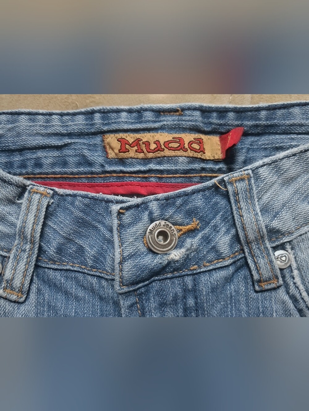 Mudd Blue Denim Jeans with Red Waist Trim